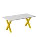 71 Inch Printed Marble Table Top Square Dining Table