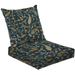 2-Piece Deep Seating Cushion Set traditional Indian seamless paisley navy Outdoor Chair Solid Rectangle Patio Cushion Set