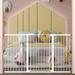 Fairy Baby Extra Tall Baby Gate Stand 38 Tall - Metal White Walk Through Pet Gate for Doorway Stairs - No Drill Pressure Mounted Safety Gate 68.11-70.87 Inch Wide