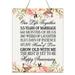 LifeSong Milestones 12x15 Floral 55th Anniversary Plaque Rope Sign 55 Year of Marriage (White)