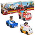 Disney Junior Firebuds 3 PK Diecast Metal Toy Car: Firetruck Ambulance and Police Car for Kids 3+