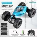 Alextreme Remote Control Twisted Car Gesture Control Deformation Toy Car with Sound&Light Effect USB Rechargeable 360 Degree Spins(Blue Off-road Wheel)