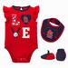 Newborn & Infant Red/Navy St. Louis Cardinals Three-Piece Love of Baseball Bib Bodysuit Booties Set