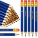 50 Pieces Half Pencils Baby Shower Pencils Sharpened Pencils with Erasers Pencils for Baby Shower Presharpened Pencils Woodcase Pencils for School Office Supplies 4 Inch(Navy Blue Boy Style)