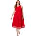 Plus Size Women's Sleeveless Eyelet Poplin Dress by Jessica London in Vivid Red Eyelet (Size 16 W)