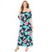 Plus Size Women's Meadow Crest Maxi Dress by Catherines in Navy Tropical Floral (Size 5X)