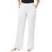 Plus Size Women's Linen Wide Leg Sailor Pant by Jessica London in White (Size 12 W)