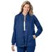 Plus Size Women's Snap Front Scrub Jacket by Comfort Choice in Evening Blue (Size 2X)