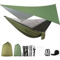 Camping Hammock with Tarp and Mosquito Net Portable Parachute Hammock for Hiking Outdoor Travel Backyard