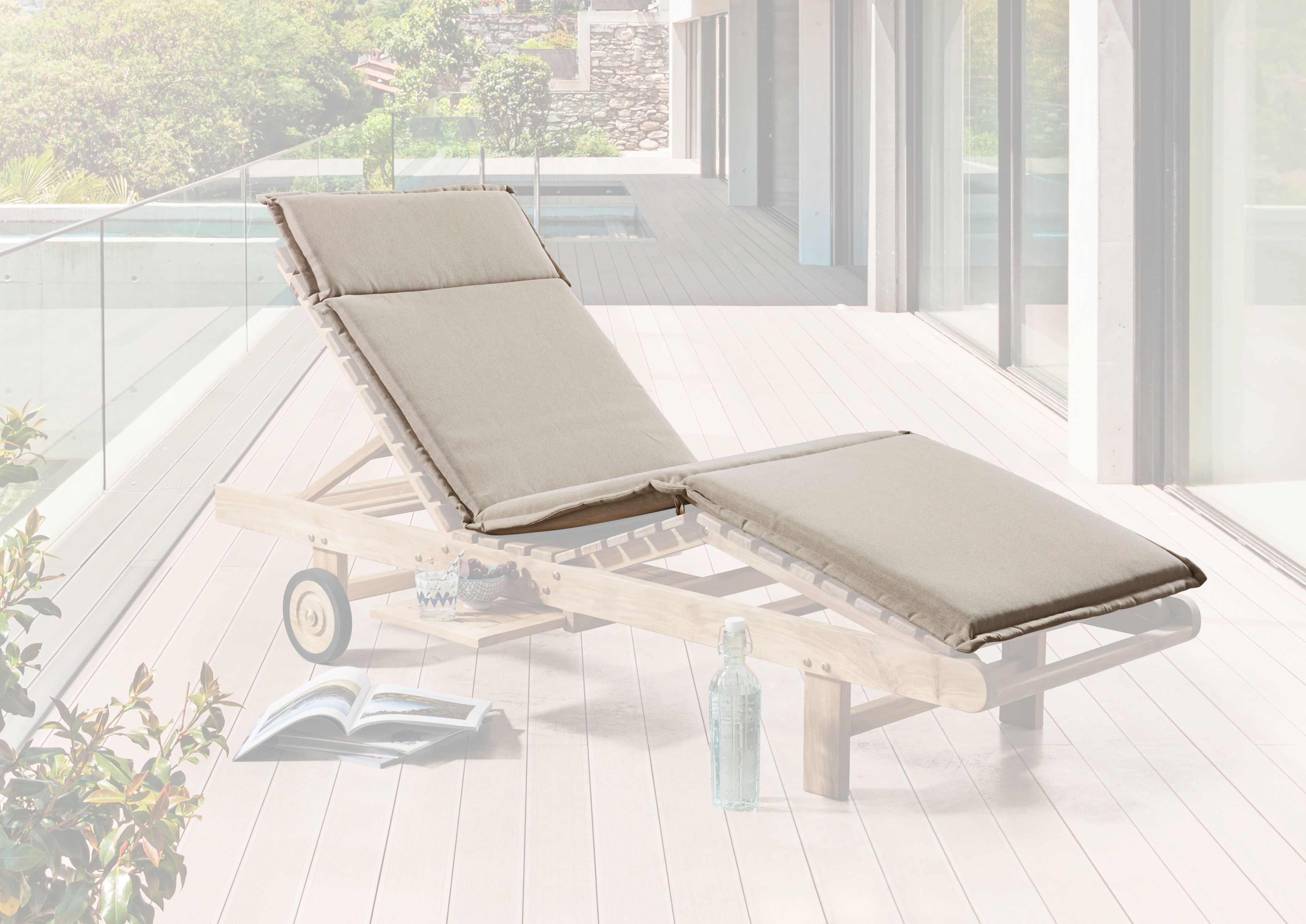 Liegenauflage DESTINY "POLSTER", beige (sand meliert), B:196cm T:60cm, Obermaterial: 100% Polyester. Füllung: 100% Polyurethan, Polsterauflagen, Polyester