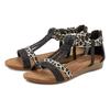Sandale LASCANA "Sommerschuh, Sandalette", Damen, Gr. 37, schwarz (schwarz, leo), Obermaterial: 50% Lederimitat, 50% Textilmaterial. Futter: 100% Lederimitat. Decksohle: 100% Lederimitat. Laufsohle: 100% Synthetik, bedruckt, modisch, Schuhe...