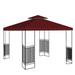 10 x10 Gazebo Canopy Top Replacement 2 Tier Top Replacement Canopy UV Sunshade Patio Cover