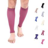 Doc Miller Calf Compression Sleeve Men and Women - 15-20mmHg Shin Splint Compression Sleeve Recover Varicose Veins Torn Calf and Pain Relief - 1 Pair Calf Sleeves Maroon Color - Small Size