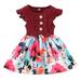 WIBACKER Toddler and Little Girl Summer Floral Dress Kids Girls Casual Swing Sundress