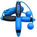 HOMEMAXS Electronic Counting Jump Rope Skipping Rope Fitness Workout Weight Bearing Sports Accessories for Gym Training Game (Black + Blue)