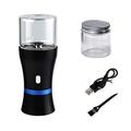 Electric Grinder Spice Herb Grinder USB-Rechargeable, 2pcs 1.7oz Glass Herb Chamber - Mini Portable (Black & Blue Ring)