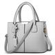 DORRISO Women Handbags Fashion Ladies Top Handle Bag Large Capacity Tote Bag Cute Ornaments Travel Leisure PU Leather Shoulder Bag Grey A