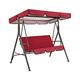 Swing Canopy Replacement Porch Top Cover,Replacement Canopy for Swing Seat Canopy for Swing Hammock Waterproof 2 & 3 Seater Outdoor Patio Hammock Cover Sun Shelters UV Protection (Color : Red, Size