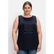 Tanktop SHEEGO "Große Größen" Gr. 46, blau (nachtblau) Damen Tops Tanktops