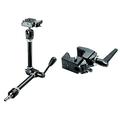 Manfrotto 143RC Magic Arm komplett mit Schnellwechselplatte & 035 Superclamp Universal Befestigungs-Mechanismus (Aluminium) schwarz