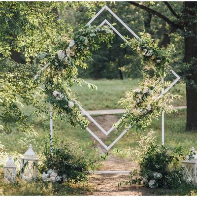 Large Sturdy Diamond Wedding Arch Heavy Duty Iron Backdrop Stand Kit