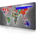 World Flag map Mouse Pad Extended Gaming Mouse Pad (31.5x15.7 in) Large Non-Slip Rubber Base Cute Mouse pad with Stitched Edges Full Desk Mousepad XXL