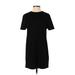 Forever 21 Casual Dress - Shift Crew Neck Short sleeves: Black Print Dresses - Women's Size Small