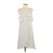 Zara Basic Casual Dress - A-Line Square Sleeveless: Ivory Print Dresses - Women's Size Small