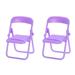 Uxcell Chair Cell Phone Stand Candy Color Mobile Phone Holder Multi Angle Mini Folding Chair Cradle Purple 2 Pack