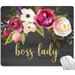 Armanza Mouse Pad Cute Boss Lady Quote Mouse Pad for Women Square Motiavation Mousepad for Office Laptop Non-Slip Rubber Computer Mouse Pads for Wireless Mouse Personalized Mouse Pads for Desk