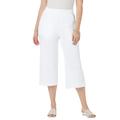 Plus Size Women's Soft Ease Wide Crop by Jessica London in White (Size 2X)