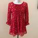 Free People Dresses | Free People Red Micro Floral Print Dress | Color: Red | Size: 4