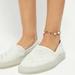 Free People Shoes | Free People Santorini Woven Slipon Sneaker 38 Feels 39 Wide Foot Flat Leather | Color: Silver/White | Size: 8