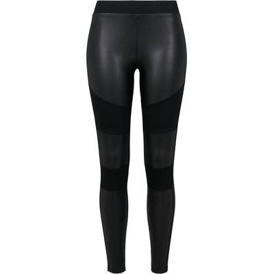 Leggings URBAN CLASSICS "Urban Classics Damen Ladies Fake Leather Tech Leggings", Damen, Gr. 5XL, US-Größen, schwarz, 91% Polyester, 9% Elasthan, unifarben, slim fit, Hosen Image