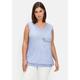 Tanktop SHEEGO "Große Größen" Gr. 46, blau (mittelblau) Damen Tops Tanktops