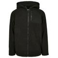 Blouson URBAN CLASSICS "Herren Hooded Sherpa Zip Jacket" Gr. M, schwarz (black) Herren Jacken Übergangsjacken