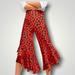 Anthropologie Pants & Jumpsuits | Anthropologie Tiered Ruffle Floral Pant | Color: Black/Red | Size: 12