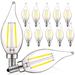 Luxrite 4 Watt (40 Watt Equivalent), B11 LED, Dimmable Light Bulb, E12/Candelabra Base, Glass | 4.1 H x 1.3 W in | Wayfair LR21579-12PK