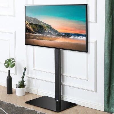FITUEYES TV Foor Stand Base w/ Swivel Mount Height Adjustable For 32 To 60 Inch TV, White in Black | 48.8 H x 21.6 W in | Wayfair F02T106002GB