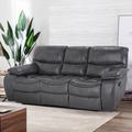 Wildon Home® Helotes 87.5" Wide Vegan Leather Sofa Recliner Chair Switchable to Loveseat Faux Leather | 39 H x 87.5 W x 34.2 D in | Wayfair