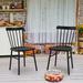August Grove® Antwanae Slat Back Side Outdoor Chair Metal in Black | 32 H in | Wayfair 692CA03B334B49D398DCAB278F9CFB26