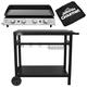 Dellonda 4 Burner Portable Gas Plancha 10kW BBQ Griddle, Stainless Steel, Supplied with Water Resistant Cover & Trolley - DG251