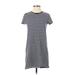 J.Crew Factory Store Casual Dress - Shift Crew Neck Short sleeves: Blue Color Block Dresses - Women's Size X-Small