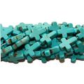 15x20mm 16 Strand Turquoise Blue Howlite Cross Beads For Jewelry Making