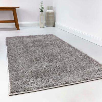 Hochflor-Teppich ESPRIT "Swagger Shag ESP-8866", grau (hellgrau), B:120cm H:30mm L:170cm, Polypropylen, Teppiche, Wohnzimmer, Schlafzimmer, uni, waschbar, Antirutsch, gekettelt Image