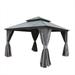 Domi Louvered Galvanized Steel Patio Gazebo w/ Overhang Slope-design Double Roof Aluminum/Metal in Gray | 120.2 H x 144 W in | Wayfair