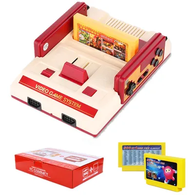 Mini Console de jeu vidéo rétro TV 8 bits + carte de jeu 500 en 1 avec deux contrôleurs pour FC NES