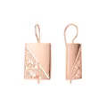 New Square Glossy Hollow Long 585 Rose Gold Carving Metal Unusual Dangle Earrings Women Creative