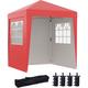 Tonnelle barnum pop-up pliant 2,02L x 2,02l x 2,61H m sacs de lestage et transport inclus rouge