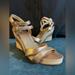 Michael Kors Shoes | Michael Kors Metallic Copper Leather Strappy Wedge Heel. Size 9m | Color: Tan | Size: 9